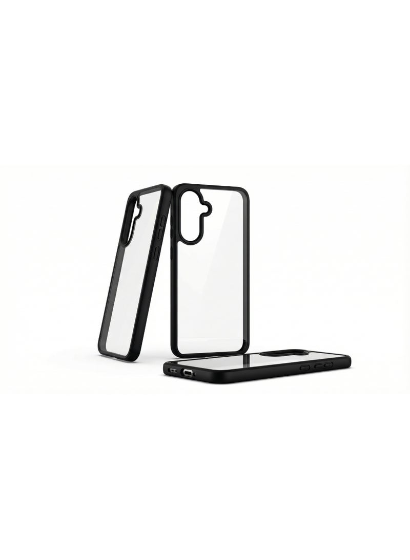 Magic Mask series transparent case compatible with a shockproof hard case + clear silicone protective hard back cover with a black silicone frame for Samsung A36 - A56 - Image 2